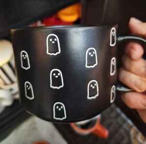 Black Ghost Pattern Ceramic Mug